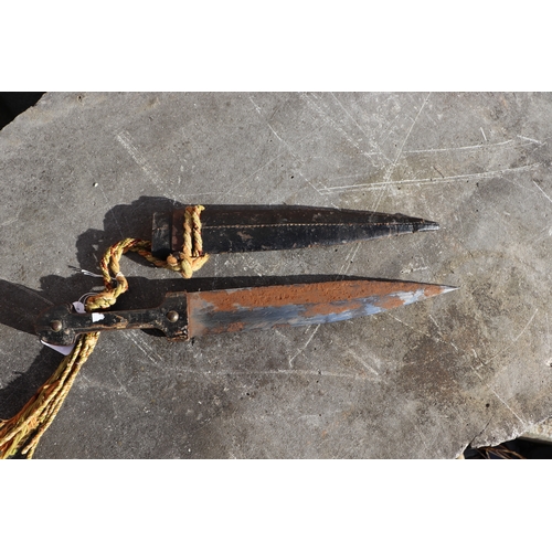 102 - A Middle Eastern dagger with horn handle, 42cms long.