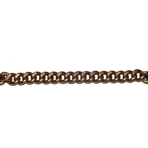 580 - An 18ct gold double Albert pocket watch chain, 40cms long, each link hallmarked, 51.7g.