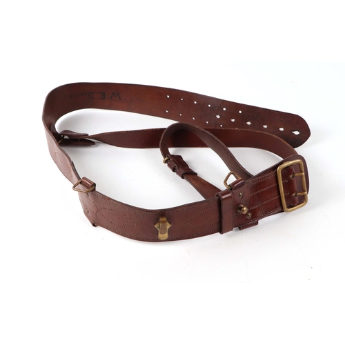 126 - A brown leather Sam Browne belt.