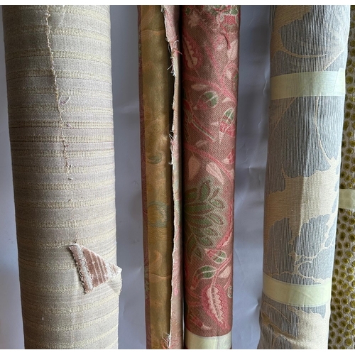 159 - A quantity of upholsterers remnant fabric rolls, various makes, designs and quantities, (We recommen... 