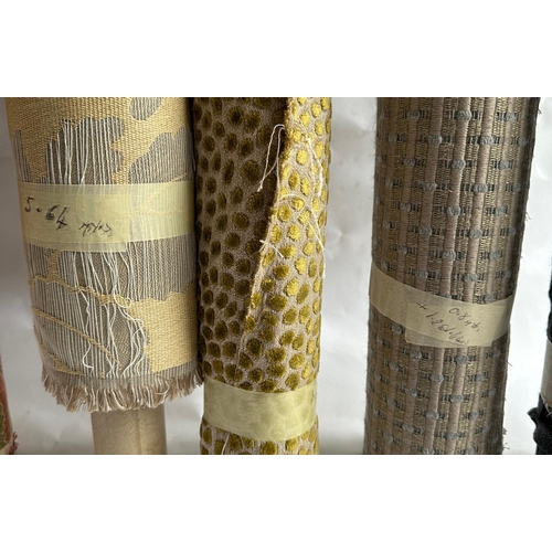 159 - A quantity of upholsterers remnant fabric rolls, various makes, designs and quantities, (We recommen... 