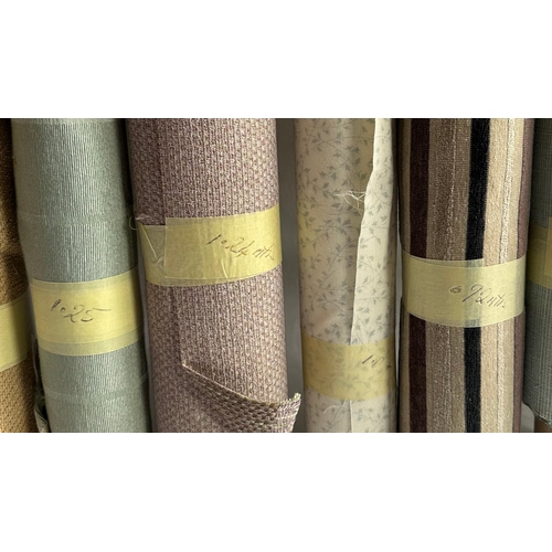 160 - A quantity of upholsterers remnant fabric rolls, various makes, designs and quantities, (We recommen... 