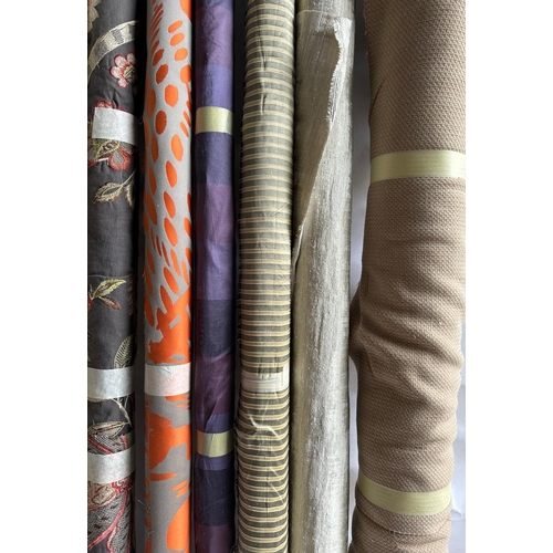 161 - A quantity of upholsterers remnant fabric rolls, various makes, designs and quantities, (We recommen... 