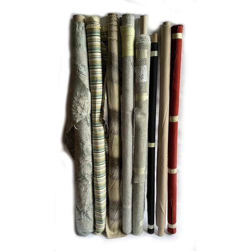 163 - A quantity of upholsterers remnant fabric rolls, various makes, designs and quantities, (We recommen... 