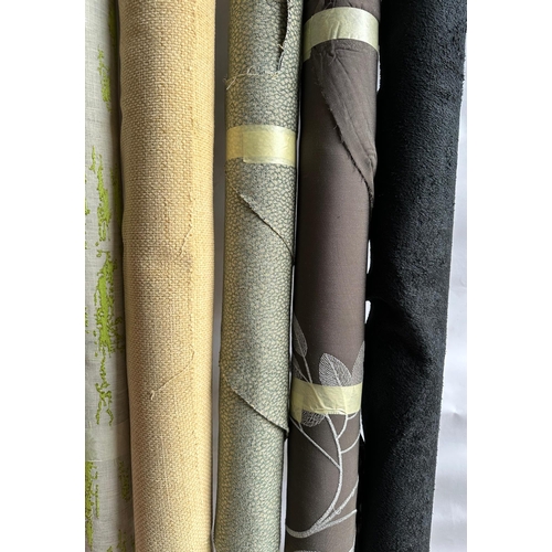 164 - A quantity of upholsterers remnant fabric rolls, various makes, designs and quantities, together wit... 