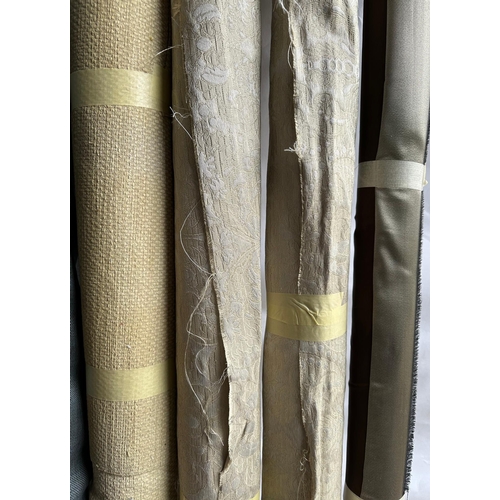 165 - A quantity of upholsterers remnant fabric rolls, various makes, designs and quantities, (We recommen... 