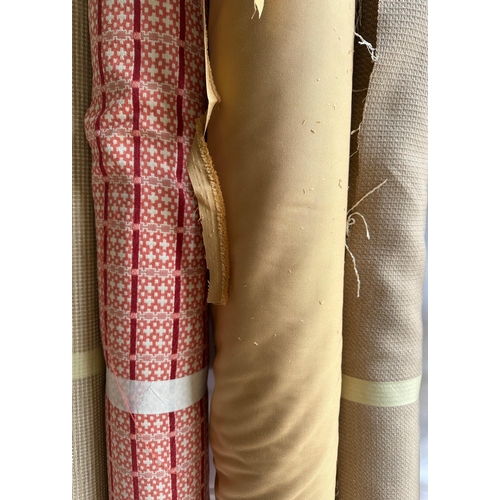 166 - A quantity of upholsterers remnant fabric rolls, various makes, designs and quantities, (We recommen... 