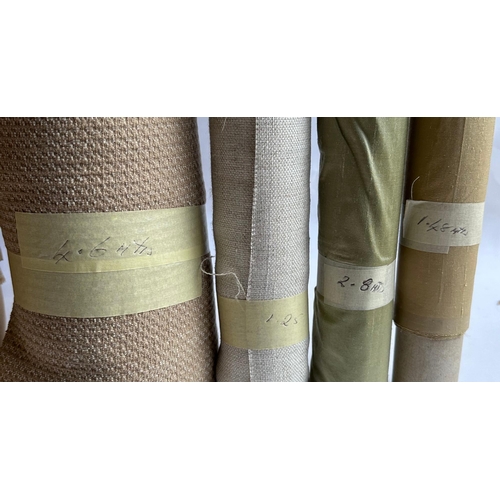 166 - A quantity of upholsterers remnant fabric rolls, various makes, designs and quantities, (We recommen... 