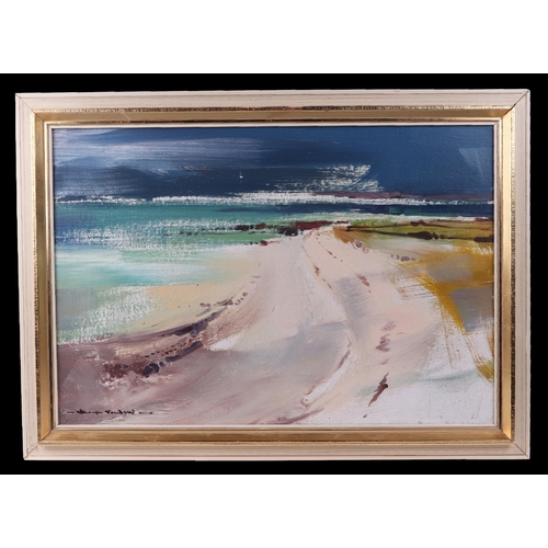 204 - William Selwyn (Welsh b1933) - Traeth Clynnog - artist label to verso, oil on board, framed, 57 by 3... 