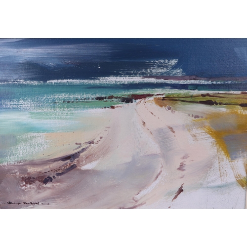 204 - William Selwyn (Welsh b1933) - Traeth Clynnog - artist label to verso, oil on board, framed, 57 by 3... 