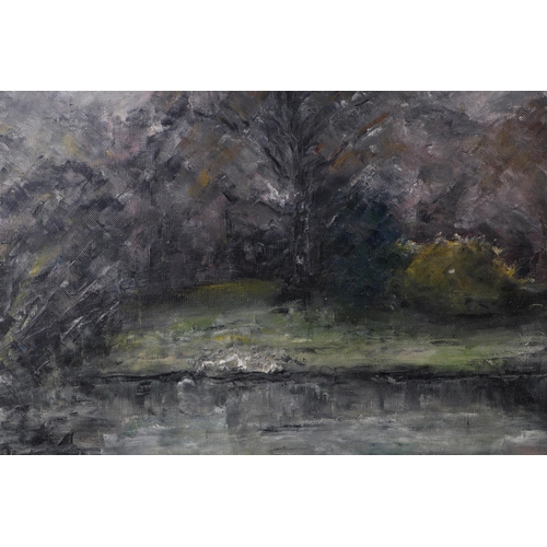 209 - Colin Lucas (Modern British) - The Pool, Hampstead Ponds - signed and dated 81 lower left corner, oi... 