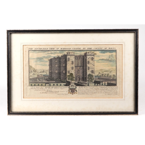 225 - Local interest: two hand coloured engravings by J & N Buck, depicting the south east view of Wardour... 