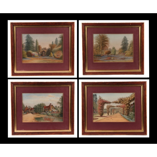 266 - Alf S Watson (early 20th century British) - a set of four English country scenes depicting a village... 