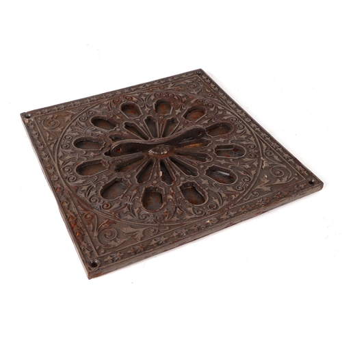 30 - A bronzed cast iron ventilation / wall vent, 31cm square.