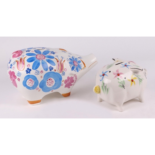 316 - Two Arthur Wood oversized pig form money boxes, largest 38cm long (2).