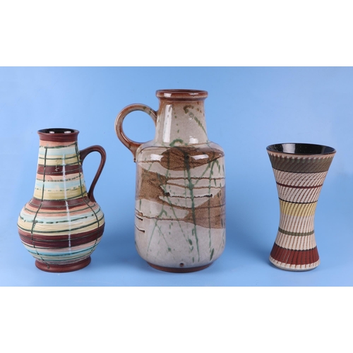 322 - A quantity of West German pottery vases and jugs, largest 40cm high.