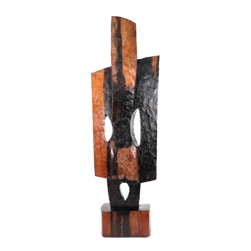 329 - Ben Osawe (Nigerian 1931-2007) A carved hard wood totem figure, signed and dated 1970, 82cm high.