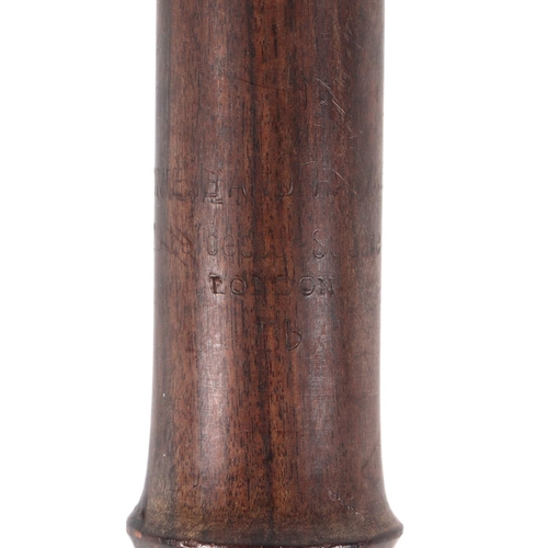 360 - A Riviere & Hawkes rosewood piccolo, 39cm long.