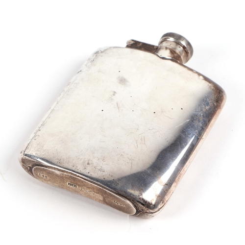 489 - A silver quarter pint hip flask, Sheffield 1943, 191g.