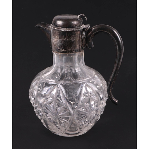 491 - A Victorian silver mounted cut glass claret jug, Sheffield 1895, 19cm high.