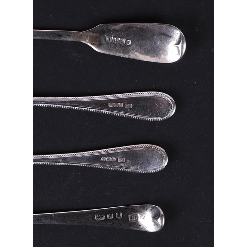 496 - Assorted silver teaspoons and flatware, various dates and makers, 163g, and silver plated cutlery, i... 