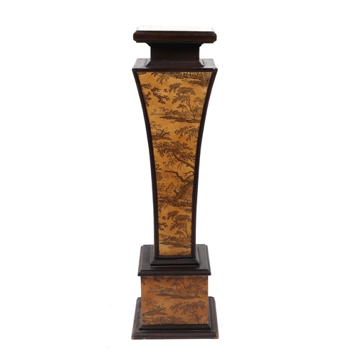 821 - A Regency style pedestal, having a flared rectangular column, on a stepped square base, 25cm diamete... 