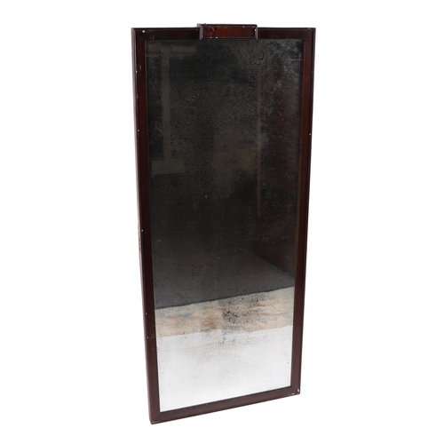 825 - A George III mahogany wall mirror, with distressed mercury plate, 117cm high, together with a George... 