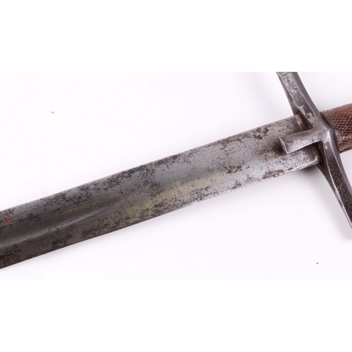 87 - A Sudanese Saharan kaskar sword, in leather scabbard, the fullered steel blade, with fine etched dec... 