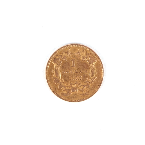 473 - A USA 1855 gold One Dollar coin, with Liberty head, 1.6g.