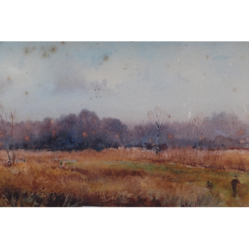 139 - W Cotton (English School), rural landscape with corn stooks in the foreground, watercolour, singed l... 
