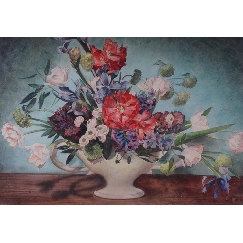 154 - Early 20th century English school - Still Life of Flowers in a Vase - watercolour, indistinctly sign... 