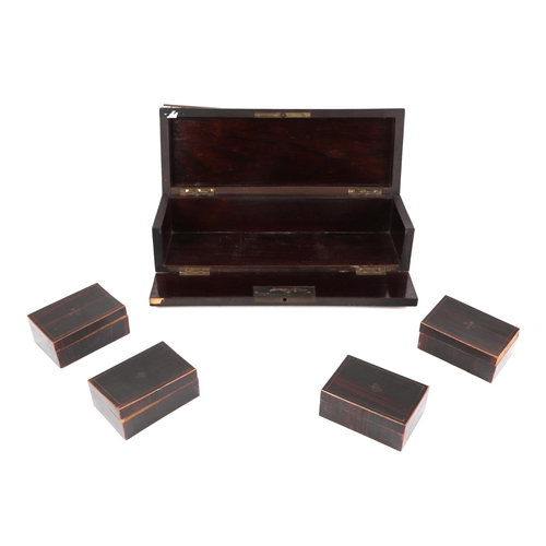 386 - An Edwardian burr walnut travelling playing card case, opening to revel four containers of game chip... 