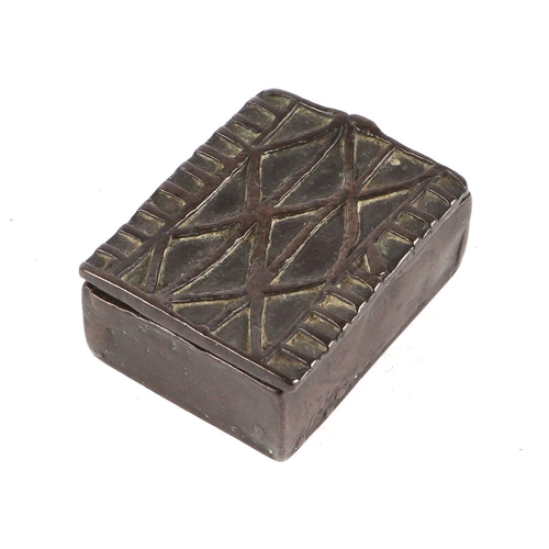 405 - Reportedly a Mud Lark find from the banks of the River Thames, a small bronze box, possible 17th cen... 