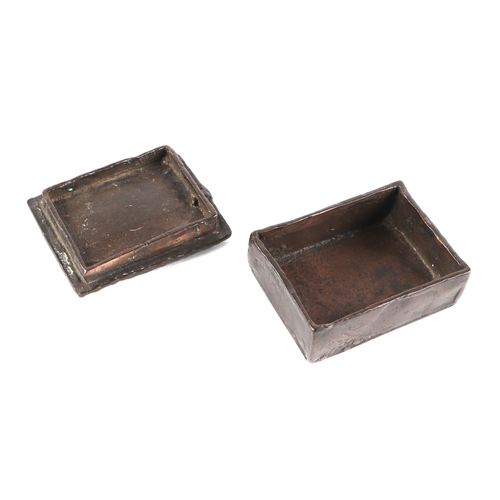 405 - Reportedly a Mud Lark find from the banks of the River Thames, a small bronze box, possible 17th cen... 