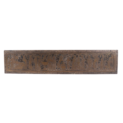 410 - Assorted ecclesiastical and other items, including a facsimile of a church monumental, 65cm long, a ... 