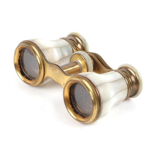 429 - A pair of mother of pearl Heinr Dettmann opera glasses.