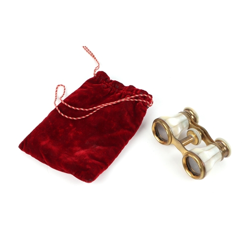 429 - A pair of mother of pearl Heinr Dettmann opera glasses.