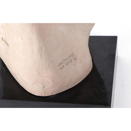 436 - After Rodin, a cast bust by Austin Productions, depicting a lady wearing a bonnet, 54cm high.