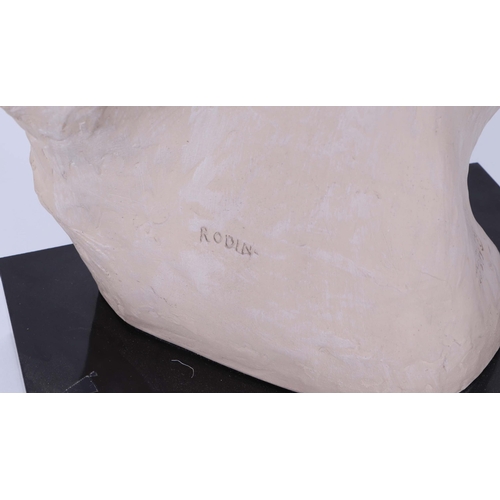 436 - After Rodin, a cast bust by Austin Productions, depicting a lady wearing a bonnet, 54cm high.
