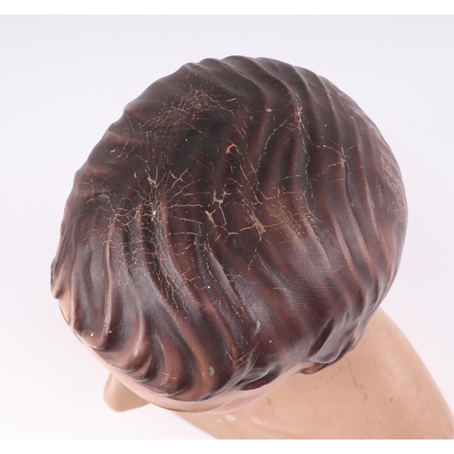 450 - A 1950s French Jewellery's shop mannequin head, composition (gutta percha), with original finish, ap... 