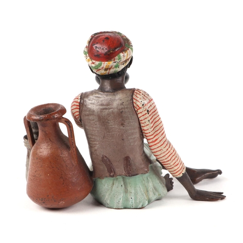 473 - Franz Bergmann (1861-1936), an early 20th century cold painted bronze figure, depicting a Moorish bo... 