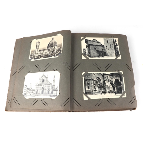 54 - An early 20th century postcard album, containing ethnographic, architectural, European and other sim... 