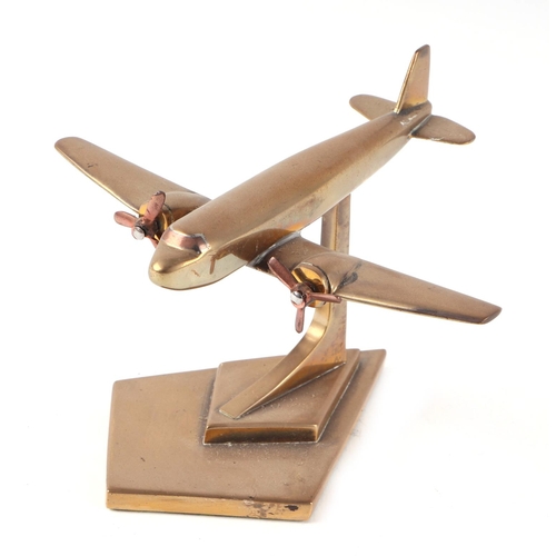 A trench art cast brass model of a DC3 Decoata aircraft, - Main Image