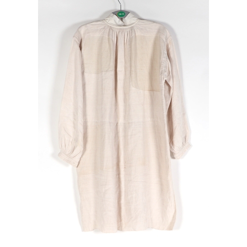 131 - Two antique French linen farmers smocks (2).