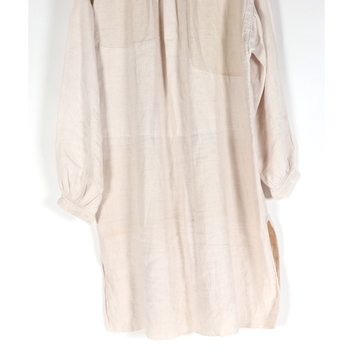 131 - Two antique French linen farmers smocks (2).