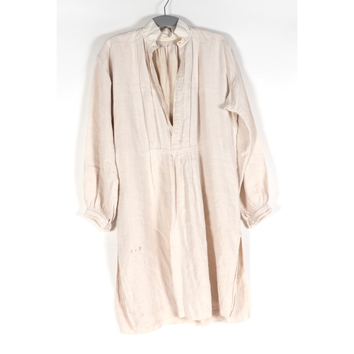 131 - Two antique French linen farmers smocks (2).