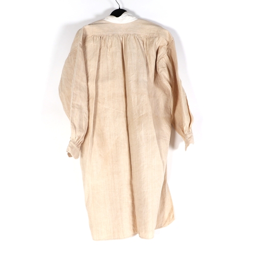 131 - Two antique French linen farmers smocks (2).