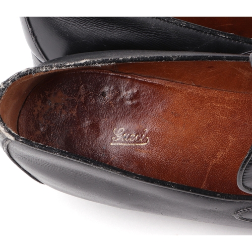 433 - A pair of vintage Gucci gentleman's loafers with original dust bags and box, UK size 9.5, with signs... 