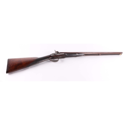 124 - A 19th century Westley Richards Birmingham black powder 12 boar double barrel hammer gun, with walnu... 