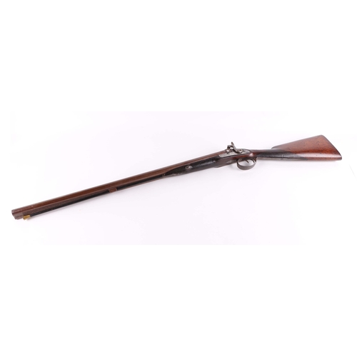 124 - A 19th century Westley Richards Birmingham black powder 12 boar double barrel hammer gun, with walnu... 